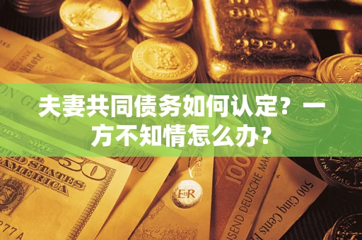 北京夫妻共同债务如何认定？一方不知情怎么办？